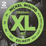:D'Addario EXL165TP Nickel Wound   -, Custom Light, 45-105, 2 , Long
