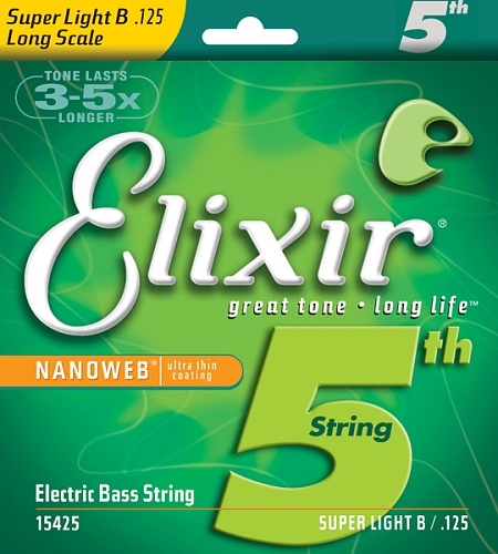 Elixir 15425 NANOWEB  5-   -, Super Light B, .125, 