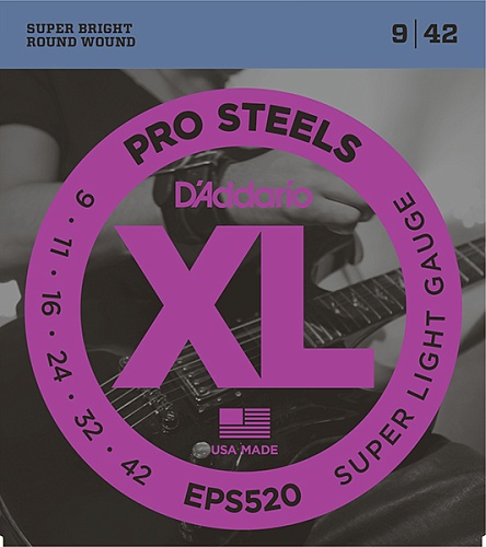 D'Addario EPS520 XL PRO STEEL   - Super Light 9-42 D`Addario